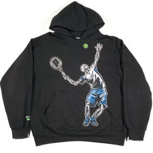 Warren Lotas Prince Tennis Black Hoodie Sweater Size XL B7